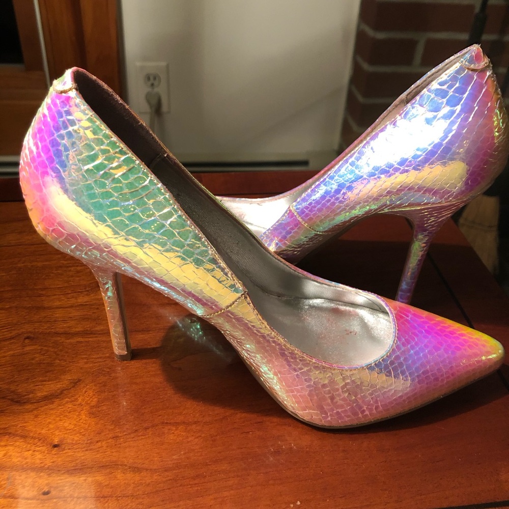 Iridescent mermaid stilettos